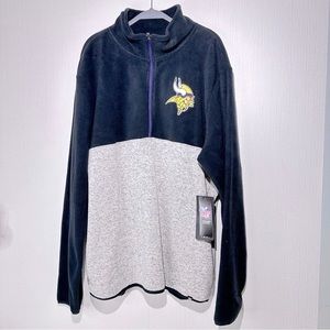 NEW 47 NFL Minnesota Vikings 1/4 Zip Sweater Men’s Size 2X